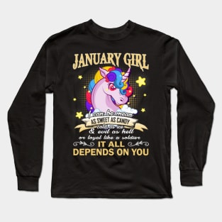 JANUARY - UNICORN GIRL Long Sleeve T-Shirt